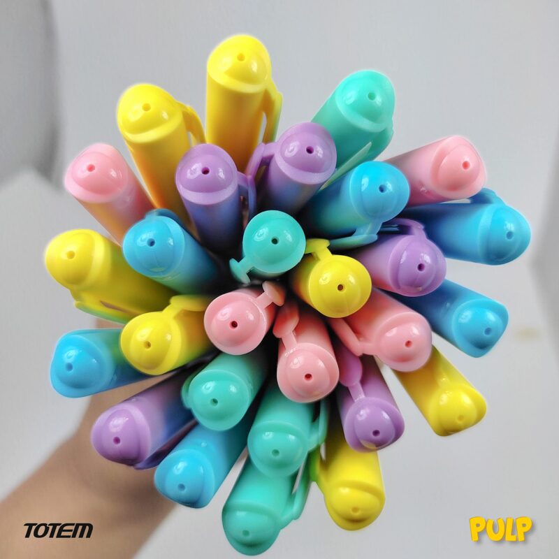 TOTEM Pulp Ball Pens Jar | 50 Pens (45 Blue Ink & 5 Black Ink) | Assorted Pastel Body | Pens for Writing | 0.7 mm Tip | Fragrance Ink | Rubberized Grip | Stationery Set | Stick Pens Set - Image 3