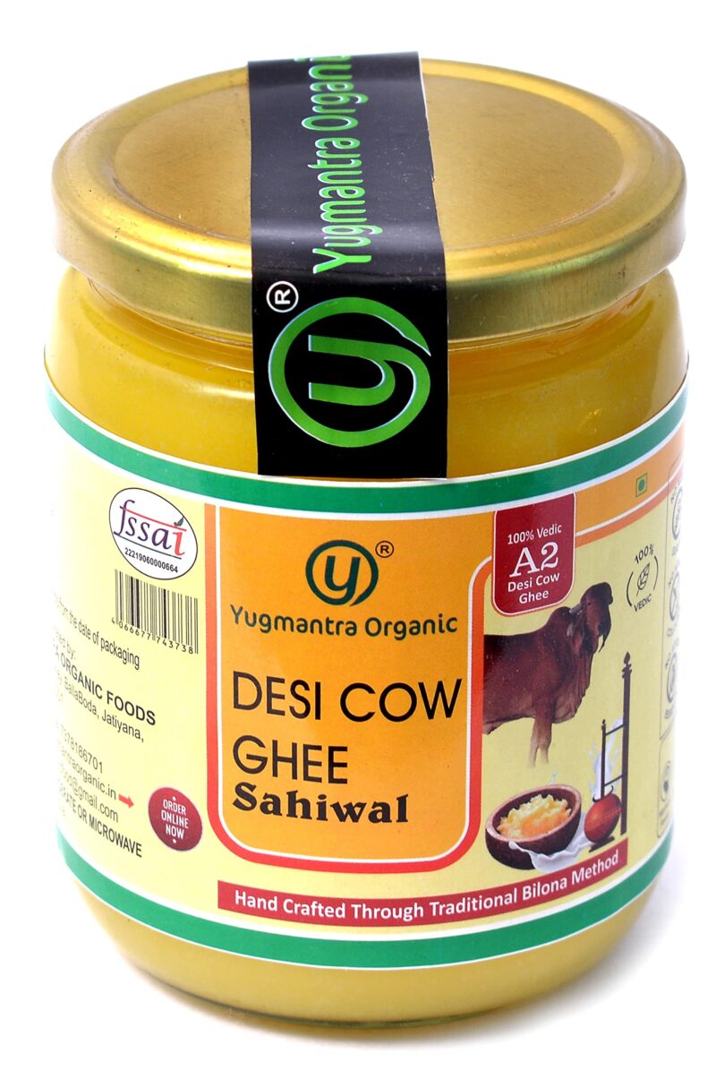 Yugmantra Organic Foods -100 % Natural Pure & Aromatic Desi Sahiwal Cow Ghee -Traditional Churned With Bilona Method|No Added Additives|A2 Danedar Desi Ghee|Immunity Booster - Glass Bottle - 1000 Ml - Image 3