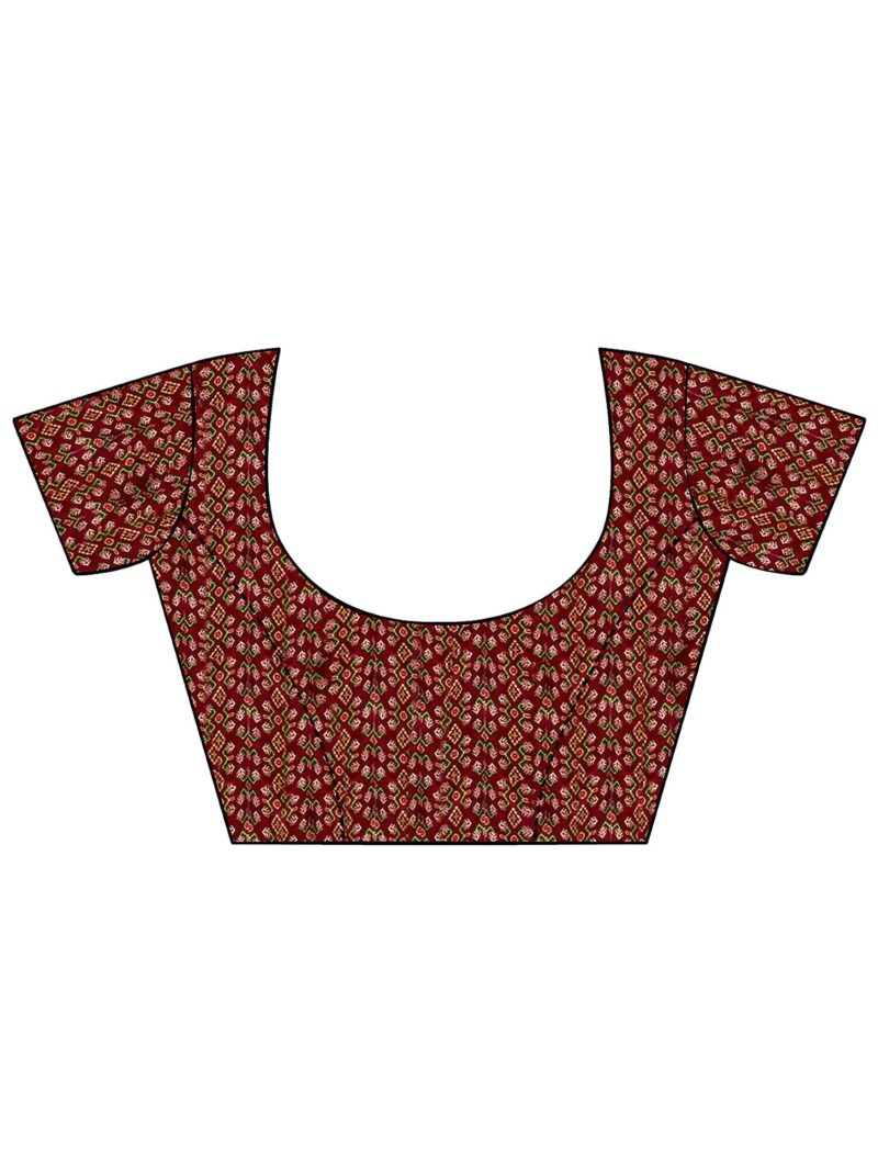 AKHILAM Women's silk blend Saree with Unstitched Blouse Piece (Free size_Green_RJWDP5303) - Image 2