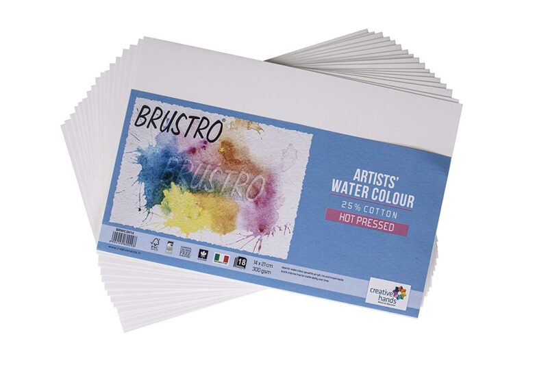 Brustro Watercolour Papers 25% Cotton HP 300 GSM 14 X 21 CM , 2 Packets (Each Packet Contains 18 sheets) - Image 4
