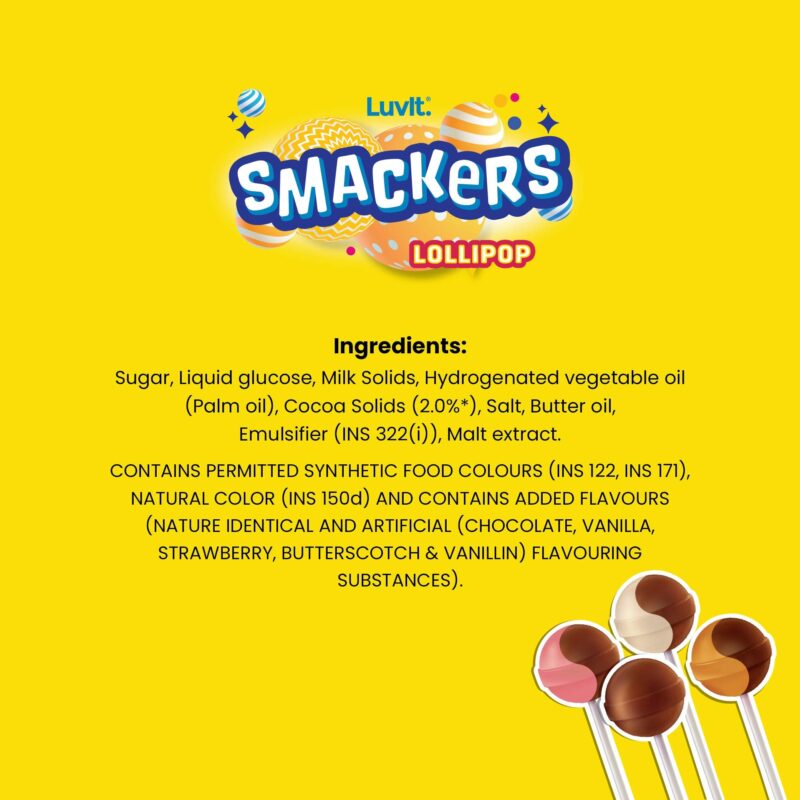 LuvIt. Smackers Fruit And Chocolate Flavoured Lollipops Pack Combo - Pack Of 6, 576 Gram - Image 6