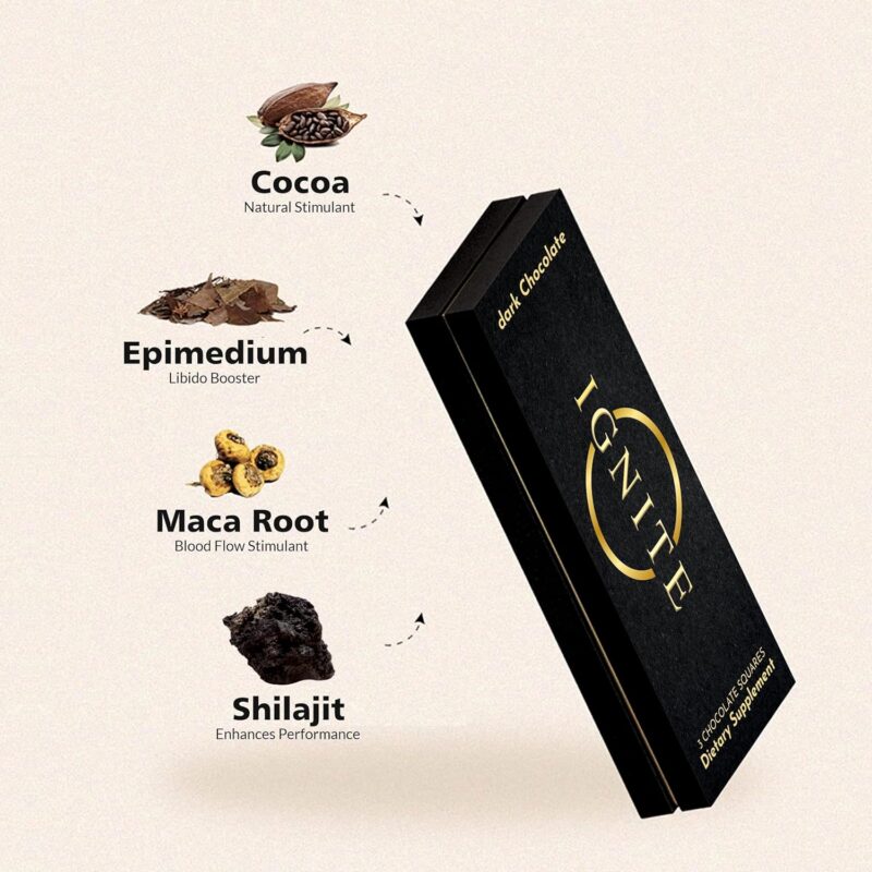 Ignite Chocolate Bars (1 Box) | Dark Chocolate Bar | Vegetarian, Gluten-Free for Men & Women - Image 2