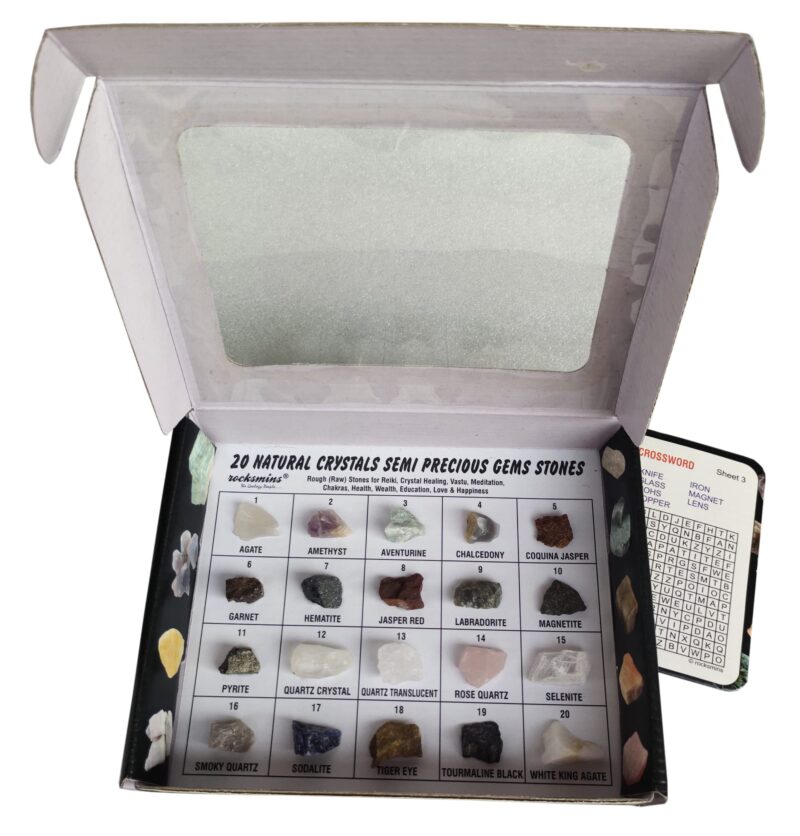 rocksmins Adult Gc20Wm 20 Natural Crystals Semi Precious Gems Stones Collection (Semi Rough) For Education Reiki Healing Aura Cleaning Tumbling Meditation Vastu Chakras Health Wealth Love Happiness - Image 6