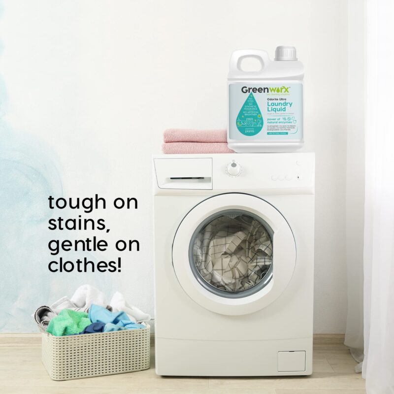 Greenworx - Bio Cleaning Solutions Natural Laundry Detergent Liquid (5 Liter)|Non Toxic,Eco Freindly Best For Front Load And Top load|Safe For Baby, Biodegradable & Chemical Free Laundry Liquid Pack - Image 2