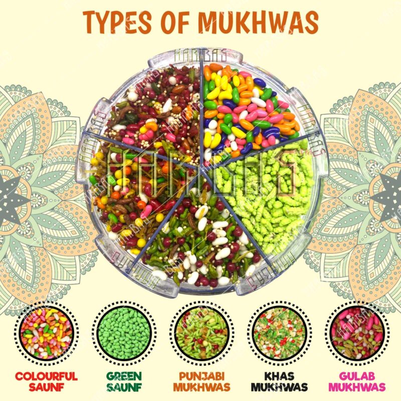HARIBAS Mukhwas Mouth Freshener 5 in 1, 300GM with Sauf Mouth freshener, Green Saunf Mukhwas , Punjabi Mukhwas , Khas Chandan Mukhwas, Paan Mukhwas and Colorful Sauf | Premium Mukhwas Mouth Freshener - Image 5