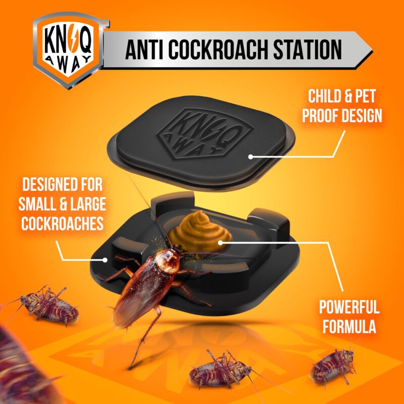 KNOQ AWAY Cockroach Bait, Alternative to Anti Roach Gel, Cockroach Paste, Cockroach Gel, Cockroach Pellet/Powder & Cockroach Spray. Cockroach Repellant for Home,Kitchen, & Hotels (Pack of 6 Baits) - Image 7