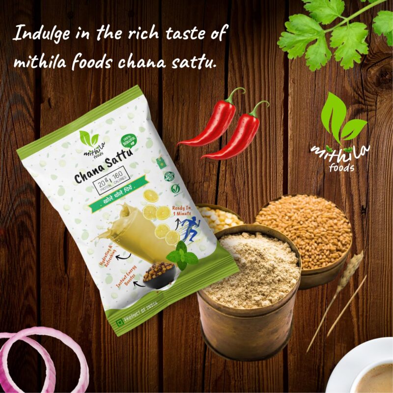 MITHILA FOODS 1 kg Authentic Bihari Chana Sattu | High Protein, Fiber, Superfood | 100% Natural Roasted Gram Channa Flour | Hydrating, Refreshing, Instant Energy Booster | Traditional Cultural Flavor From Bihar - Image 3