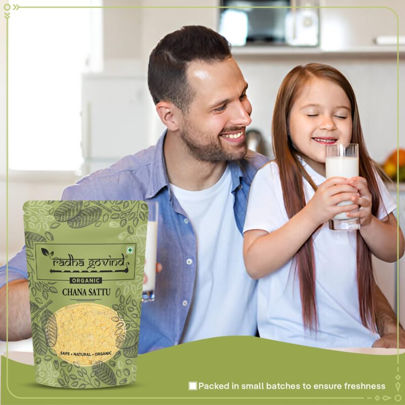 Radha Govind Organic Chana Sattu Powder | Fiber-Rich Sattu 1Kg - Image 2
