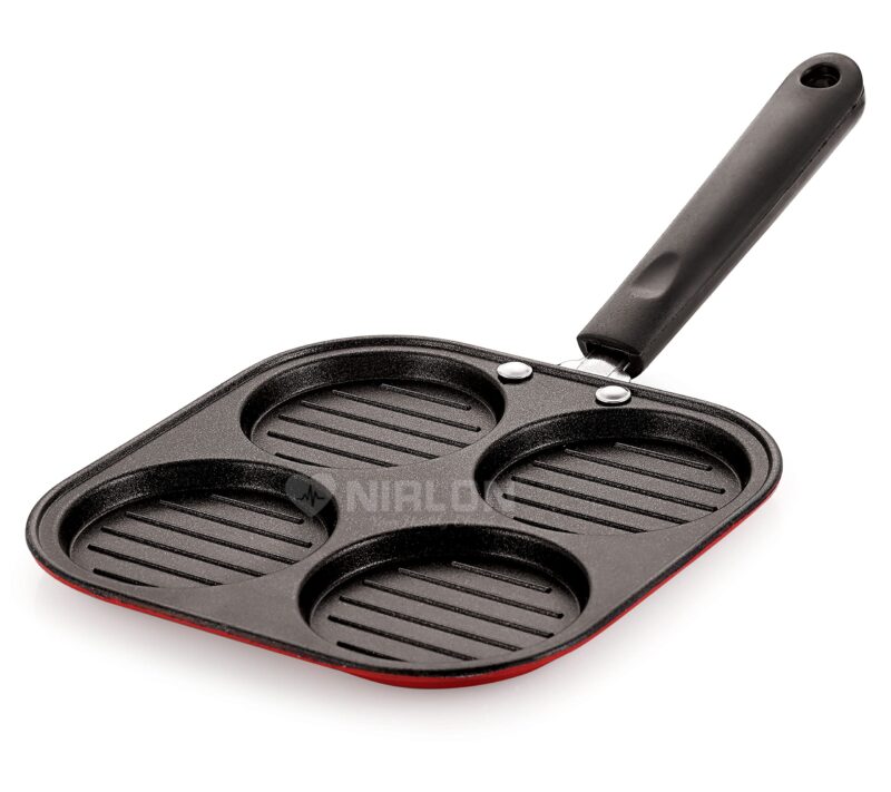 NIRLON Grill Mini Casting Coated Aluminium Uttapam Tawa/Multi Snack Maker/Mini Pancake Maker (19cm, Aluminium, Non-Stick)