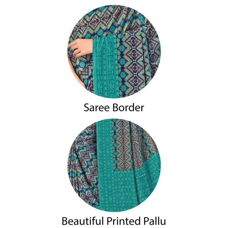 Vimla Women's Multi Crepe Silk Uniform Saree with Blouse (Multi; 1332_AC_Free Size) With FREE Henna Hair Color (Black) - Image 3