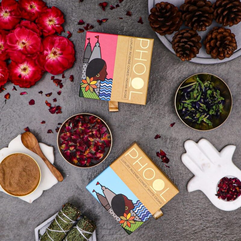 PHOOL LUXURY INCENSE Good Vibes Pack Of 80 Natural Dhoop Cones | Indian Rose & White Cedar | Special Pack Of 80 Dhoop Cones For Pooja - 500 Gms | Sulphur & Charcoal Free - Image 6