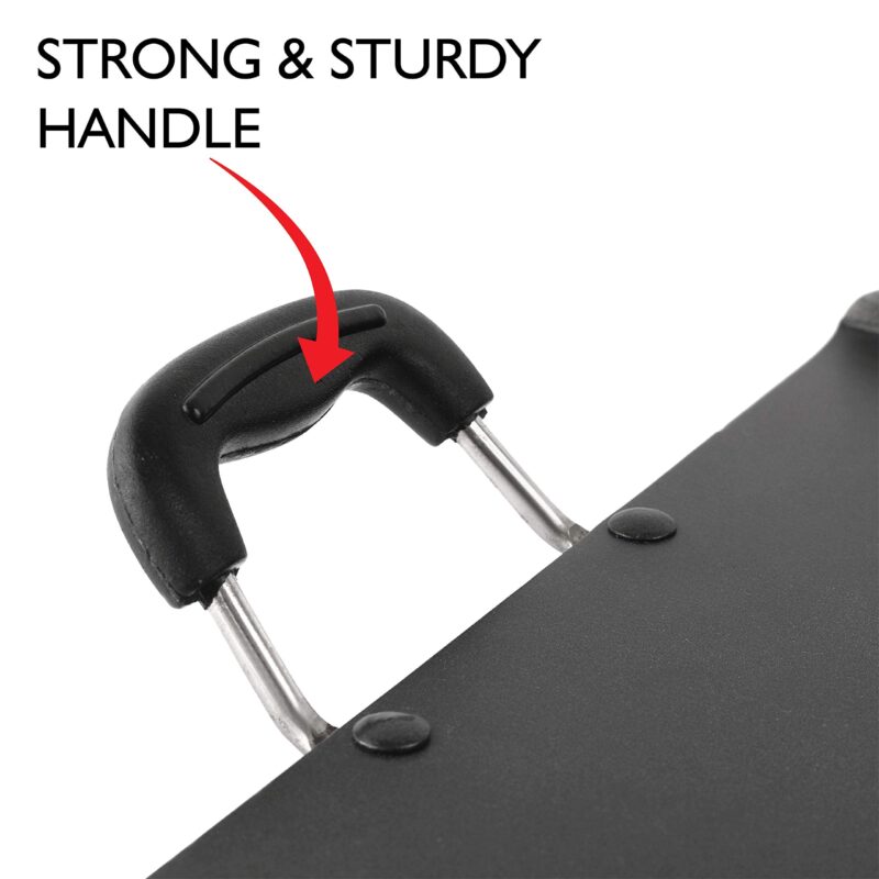 Cello Non Stick Square Patri Tawa Aluminium Hammertone | Sturdy handles & Gas Stove Base Multi-Purpose Tava | Dosa,Roti,Chapati Tawa | Black - Image 3