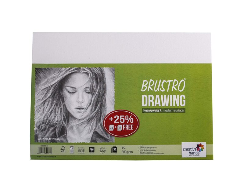 Brustro Sketching & Drawing Papers 200 GSM A5 , 32 + 8 Free Sheets (Pack of 2) - Image 5