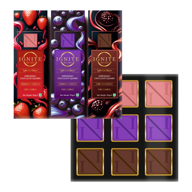 Ignite Chocolate Bars – Dark Chocolate, Blueberry & Strawberry Flavors – A Delicious Treat for Date Night, Valentine's & Special Moments – Ideal for Sharing - Image 4