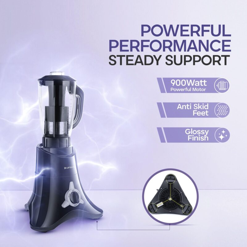 Longway Orion 900 Watt Juicer Mixer Grinder with 4 Jars for Grinding, Mixing, Juicing with Powerful Motor | 1 Year Warranty | (Black, 4 Jars) - Image 6