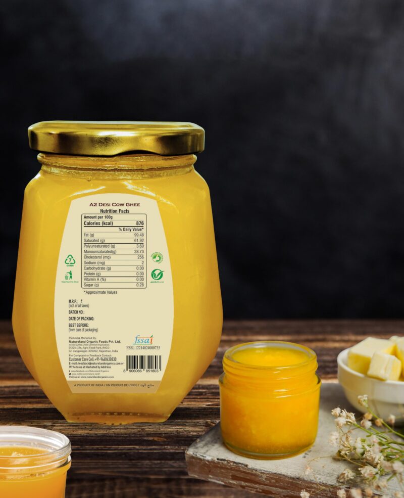 Natureland Organics A2 Cow Ghee 350Ml - 100% Organic Desi Cow Ghee - Image 9