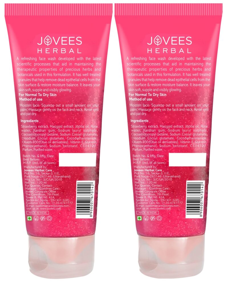 Jovees Face Wash - Strawberry, 120ml (Pack of 2) - Image 8
