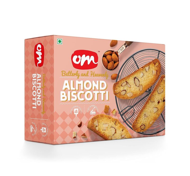Om Sweets and Snacks Almond Biscotti- 350G
