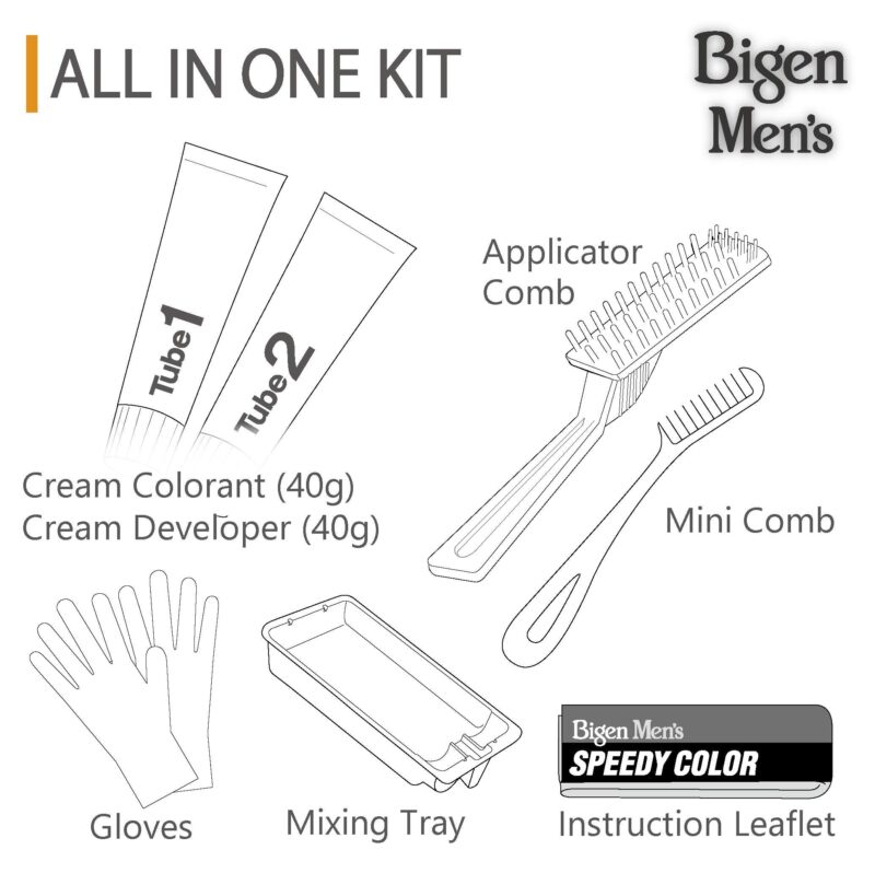 Bigen Men's Beard Color, Brownish Black B102, 40g & Bigen Men's Speedy Color, Brown Black 102, 80g - Image 2