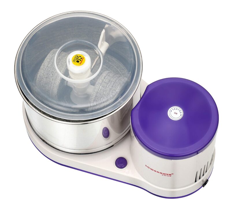 SOWBAGHYA Edge Wet Grinder 2 Litre -Blue Voilet Tabletop Design, Stainless Steel Drum, Compact & Silent - Powerful Motor, Idli Dosa Batter Machine for Home, 2 Yr Warranty, 1440 RPM - Image 7