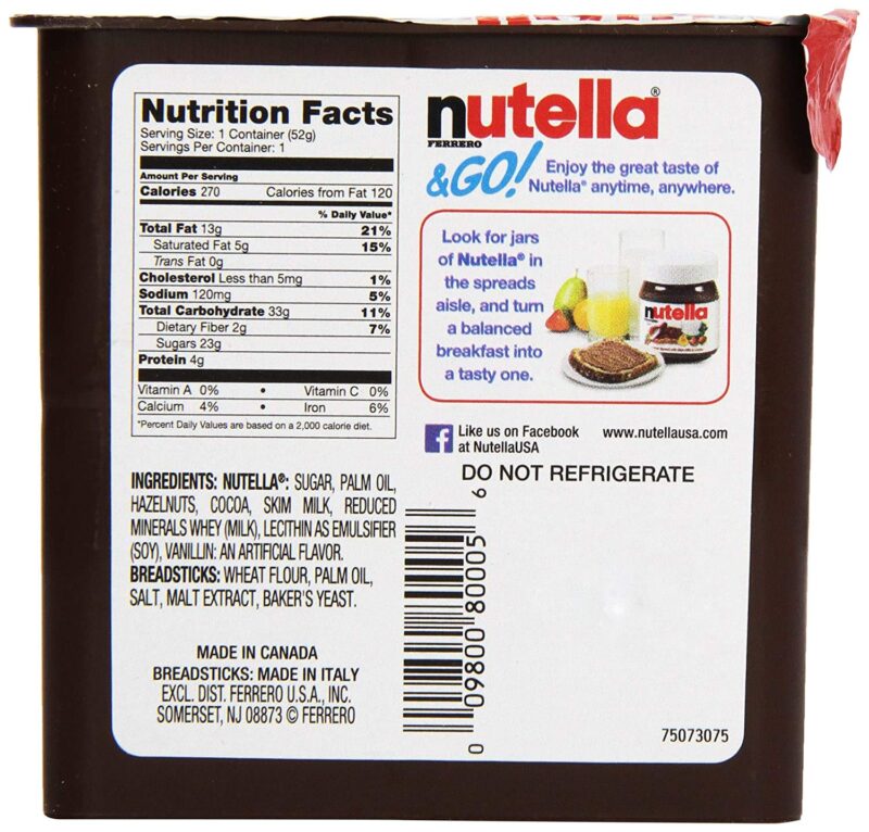 Nutella Ferrero & Go Hazelnut Spread & Malted Bread sticks, 48g (Pack of 2) - Image 4