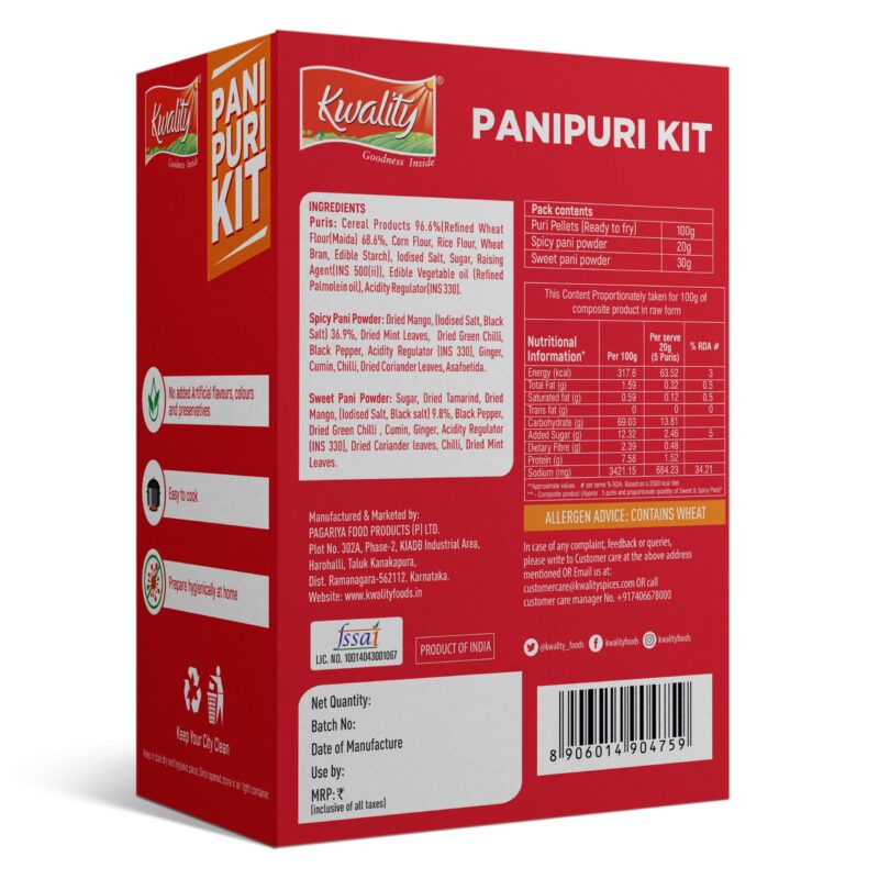 Kwality Pani Puri kit 43 pcs with 2 Different Flavours Sweet and Spicy Pani Powder 150g [Pack 2] - Image 8
