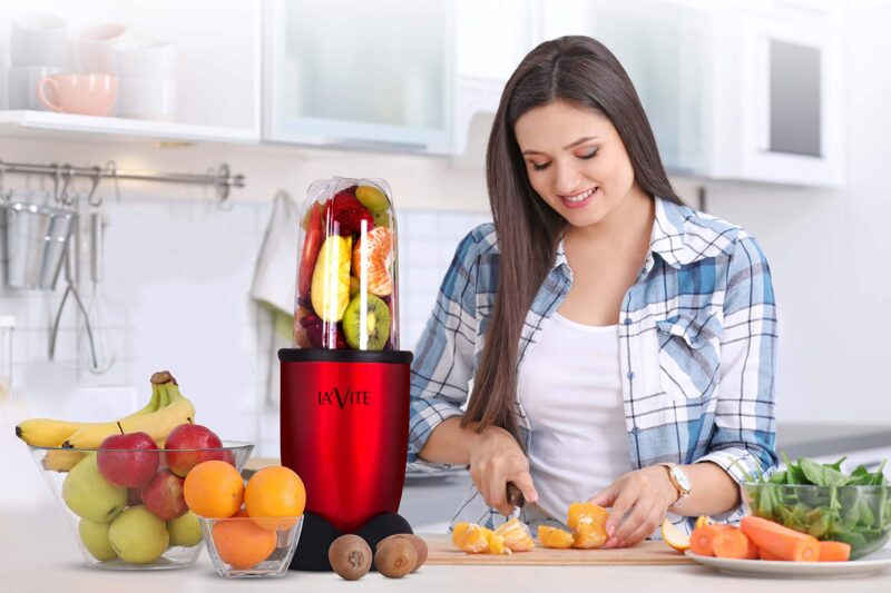 La' Forte Lavite Cherie Mixer Grinder Blender 400 W, 3 Jar (Download Free E- Recipe Book) , Red - Image 7