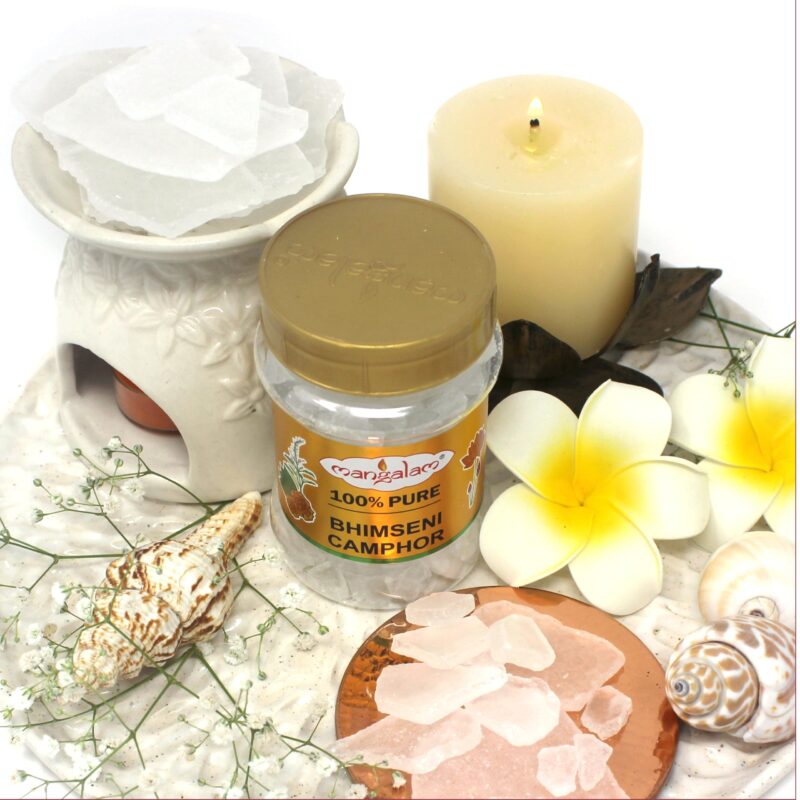 MANGALAM Bhimseni (Original)Chunk Camphor 50G Jar - Pack Of 1 | 100% Organic | For Puja, Aromatherapy & Air Freshener | Sweet Fragrance - Image 3