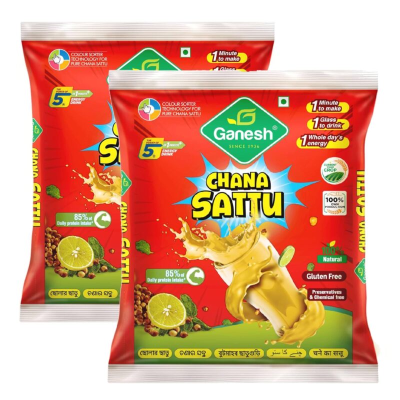 Ganesh chana sattu 500 gm (pack of 2) high protein fibre 100% natural gluten free chana sattu roasted gram powder