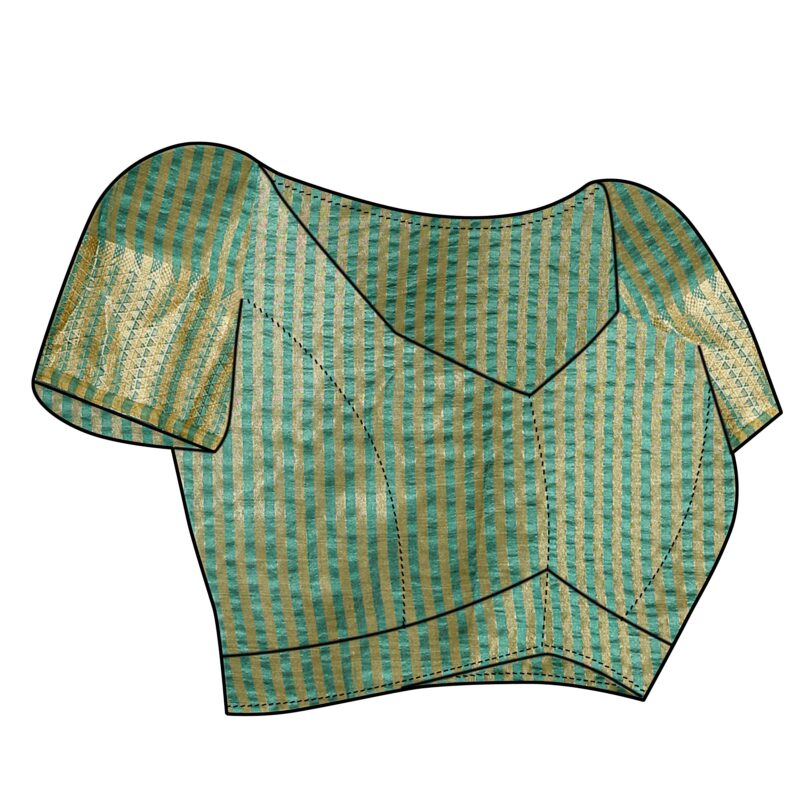 Sidhidata Women's Assam Silk Saree With Unstitched Blouse Piecee (Assam Seagreen_Seagreen_Free Size) - Image 2