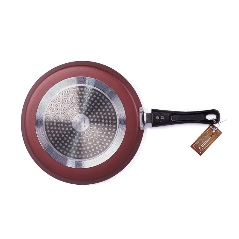 Mumma's LIFE Non Stick Dosa Tawa with Sturdy Riveted and Bakelite Handle (Induction and Gas Stove Friendly), Non Toxic and PFOA Free, 24 Months Warranty (25CM, RED) - Image 5