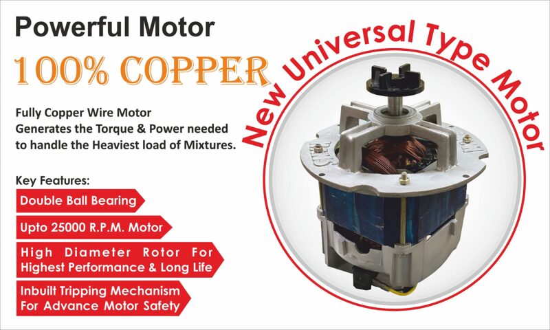 HANS Dominar X Pro 2200 Watts 3 HP Commercial Mixer Grinder With 2 Jar Heavy Duty Black Grey - Image 5