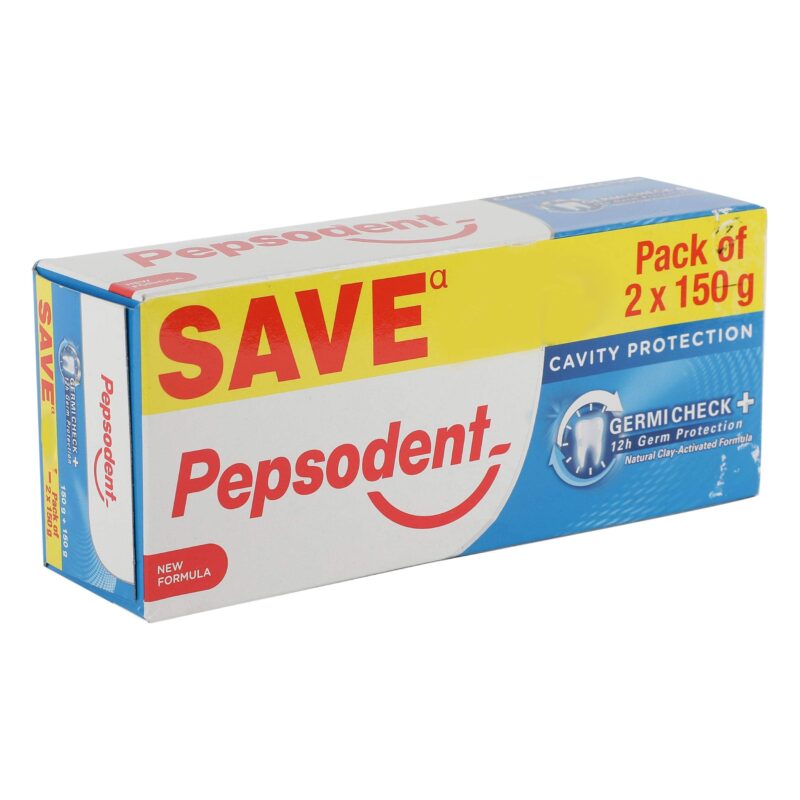 Pepsodent Germi Check Toothpaste for Prevents Cavities, Freshens Breath, White Teeth, Removes Plaque (150g ) - Pack of 2 - Image 3