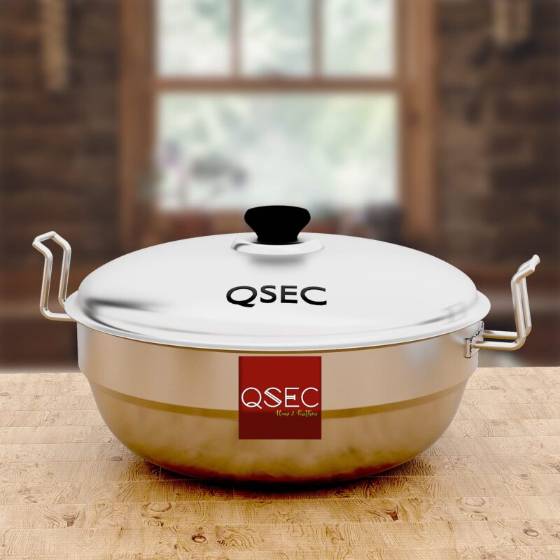 QSEC Triply bottom Idli maker Stainless Steel 4-in-1 Induction base Multi utility Kadai Idli Cooker All-in-One Big Size dhokla Cooker | 6 Plate 2 Idli | 1 mini idli 2 Dhokla 1 Patra Momo Steamer - Image 4