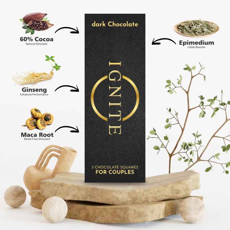 MBDH Wellness Ignite Chocolate Bars (1 Box) | Luxurious Dark Chocolate For Uplifting Mood & Vitality | Ideal For Men & Women,Vegetarian & Gluten-Free Delight, 60 Gram - Image 2