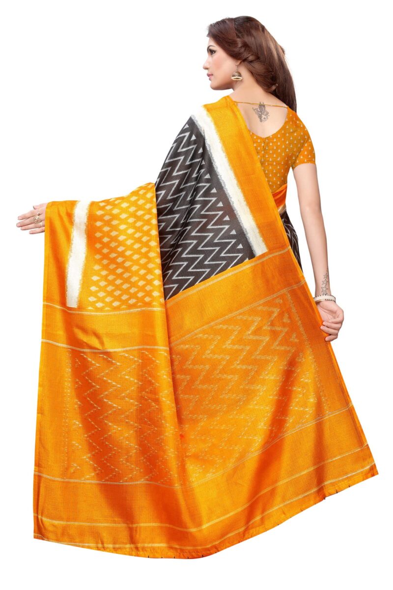 Yashika women's Georgette light weight saree with blouse piece (Multi-Color_Free_Size) SDPL-SNAP MUSTARD - Image 3