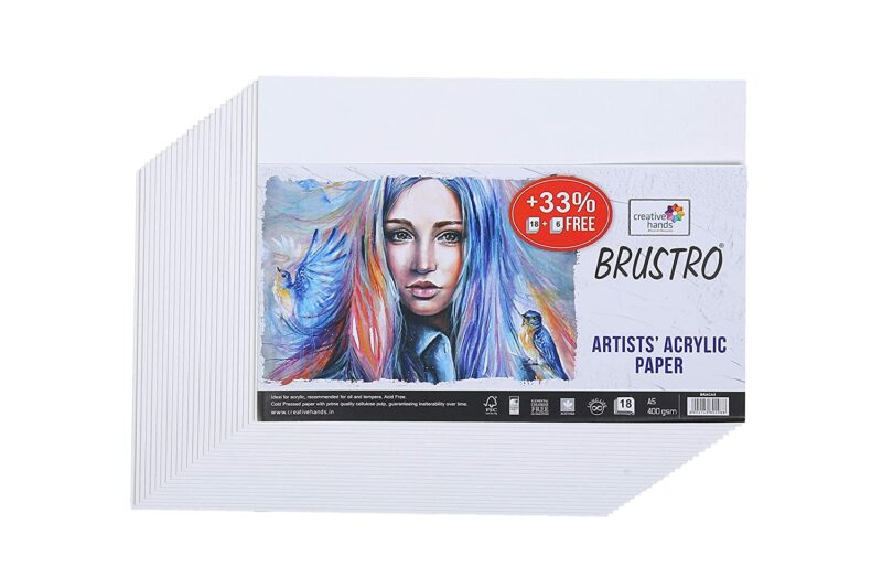 Brustro Artists' Acrylic Paper 400 GSM A5 Contains 18 + 6 Sheets) - Image 3