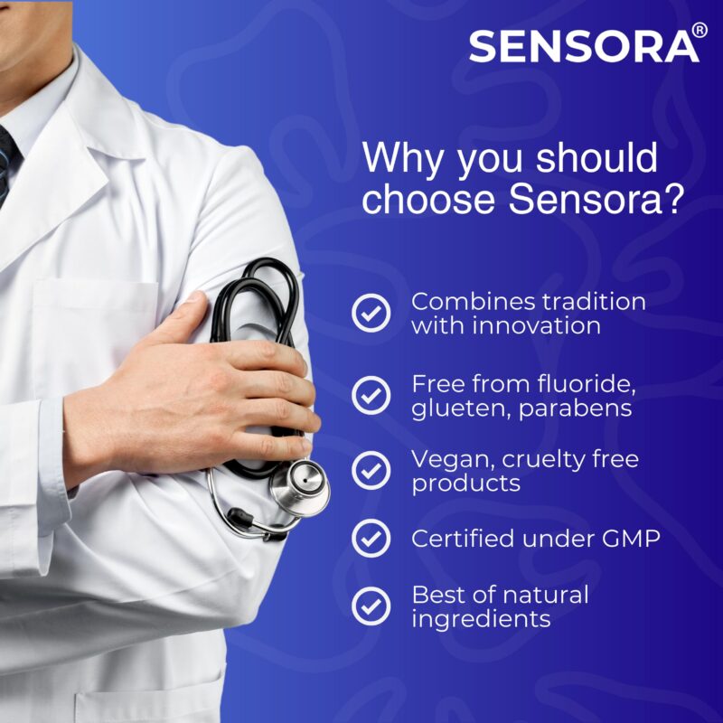 SENSORA Sensitivity Relief Toothpaste with Rapid Relief Formula | Herbal Ingredients | Ideal for Sensitive Teeth |Pack of 3 - Image 2