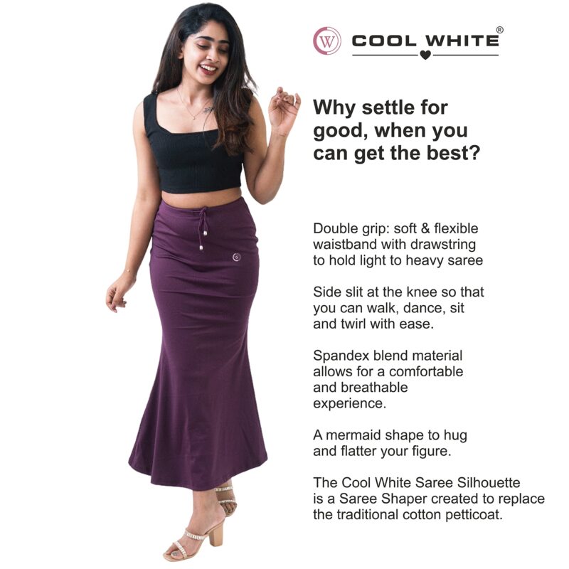 COOL WHITE Saree Shapewear for Women with lace Shorts - Body Shaper Petticoat | Shape Wear Dress | Party & Traditional Saree Shapewear | Saree Shaper | Underskirt Shorts | Saree Shapewear Combo - Image 6