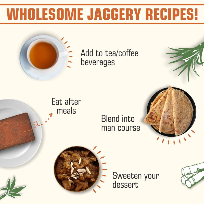 DHAMPURGREEN Vacuum Packed Jaggery, 1Kg | Jaggery Whole, Jaggery | No Colour, No Preservatives, Chemical Free Sulphurless - Image 5