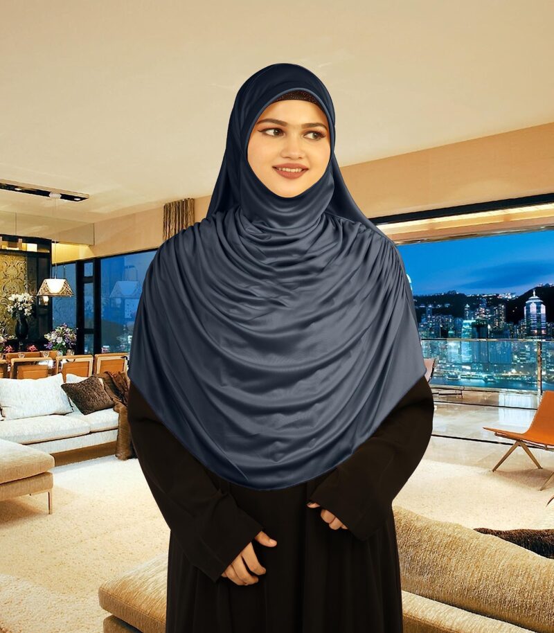 Mehar HIJAB'S MUSLIM MODEST WOMEN'S FRILLED STYLISH HIJAB FAEEZAH (Grey, X-Large) - Image 9