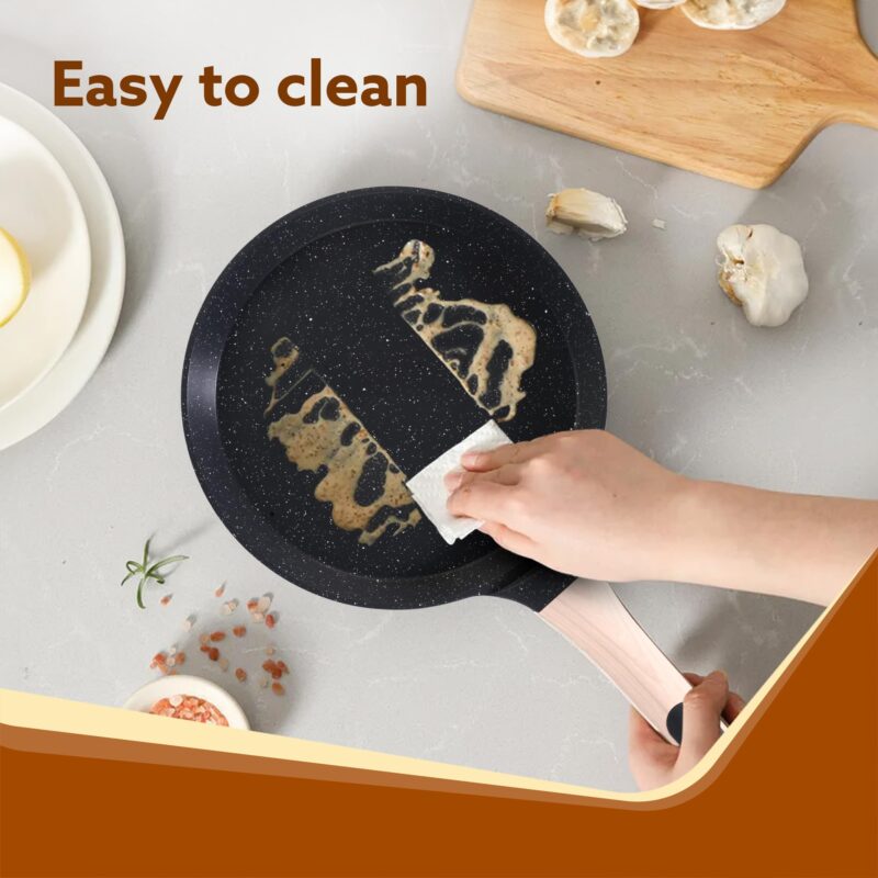 AGARO Imperial Granite Non Stick Tawa, 28 cm, Cast Aluminium Body, Tawa for Dosa/Paratha/Omlette, Gas & Induction Compatible - Image 5