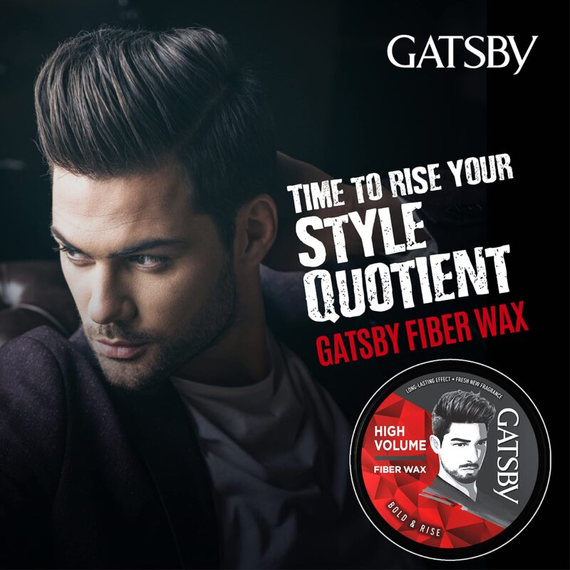 Gatsby Styling Fiber Hair Wax - Bold & Rise 75gm | High Volume, Natural Finish, Strong Hold, Anytime Re-Stylable & Easy Wash Off | For High Quiff Hair Style | Hair Styling Wax for Men - Image 3