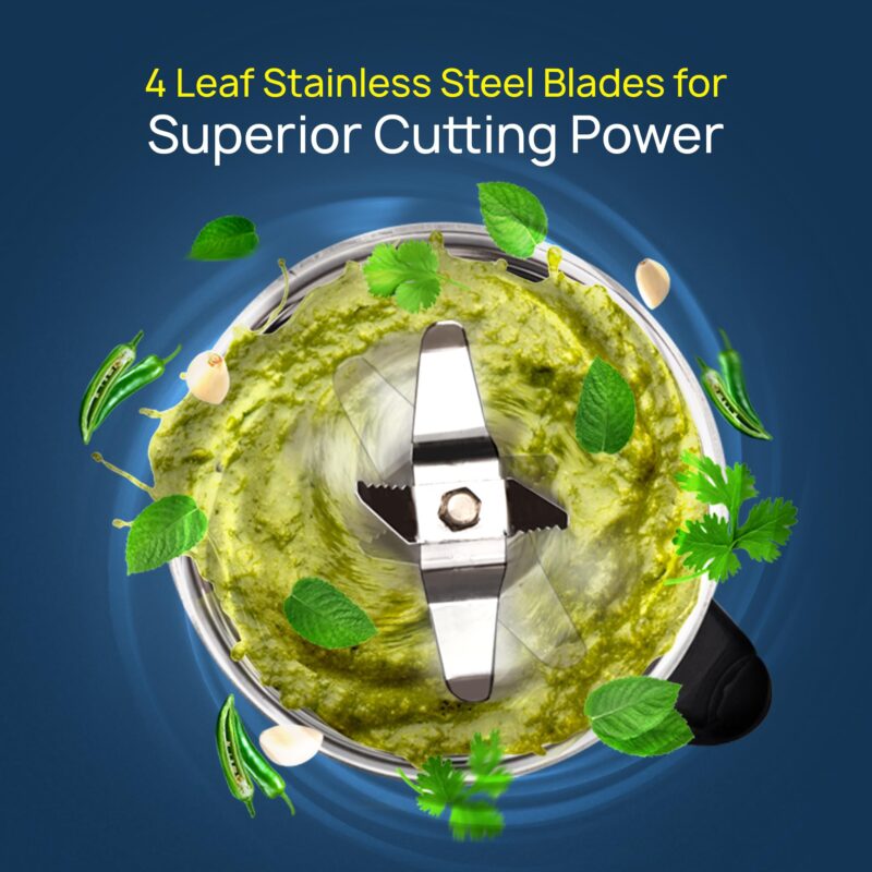 AGARO Elite Mixer Grinder 550W, 100% Copper Motor, 3 Stainless Steel Jar, 3 Speed, Whip Function, Stainless Steel Blades, Wet & Dry Grinding, Black - Image 2