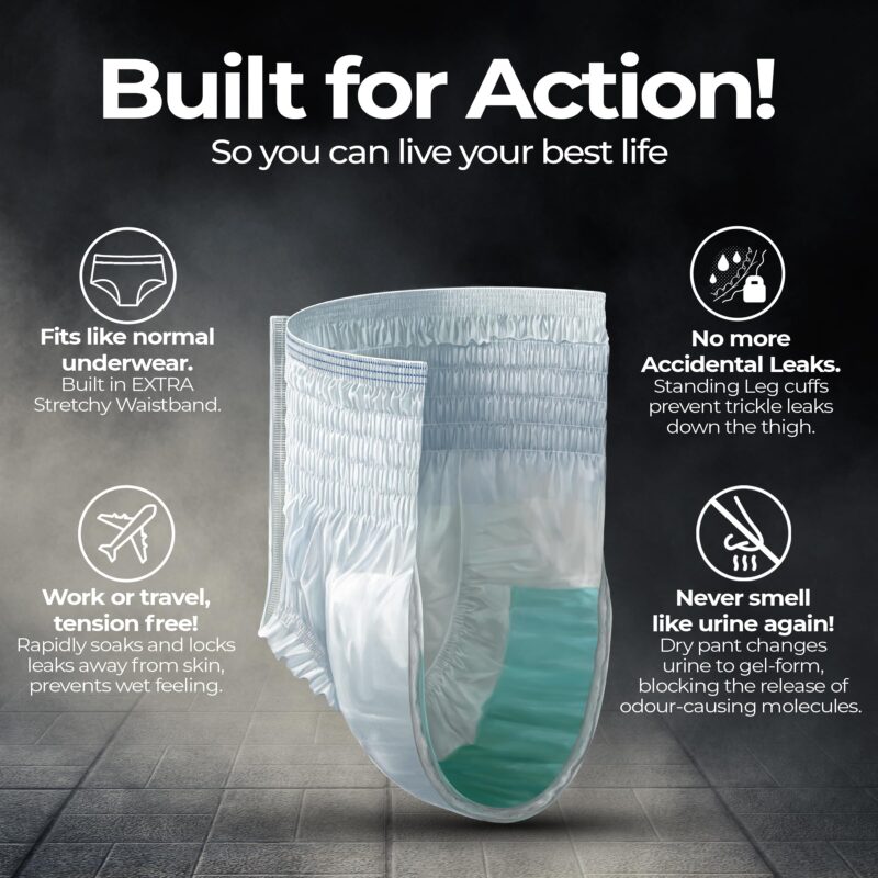 Friends Classic Adult Diapers Pants Style - 30 Count (Large) with odour lock, Unisex, Leakproof, Elastic Waist and Anti-Bacterial Absorbent Core - Waist Size 30-56 inch; 76-142 cm - Image 3