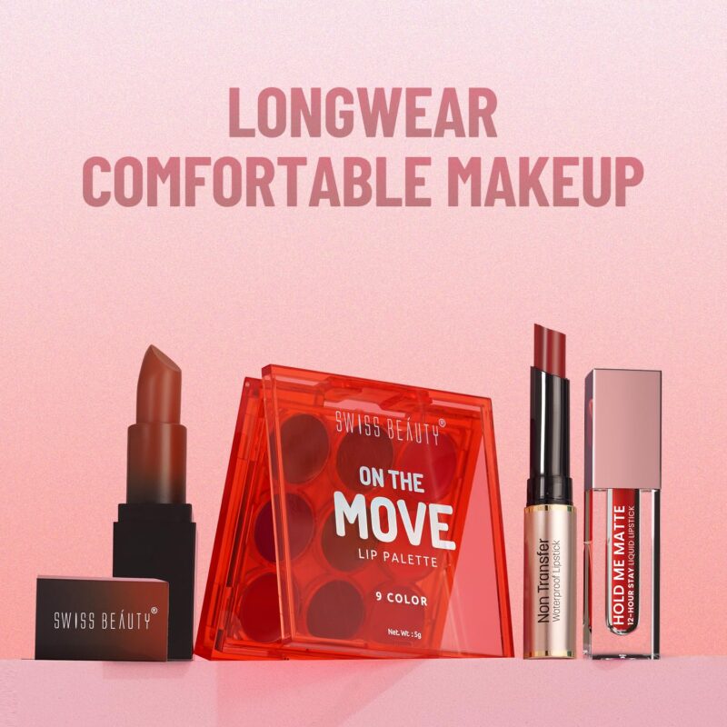 Swiss Beauty Hd Matte Pigmented Smudge Proof Lipstick | Creamy Matte Long Stay Lipstick | Pop Red, 3.4g - Image 2