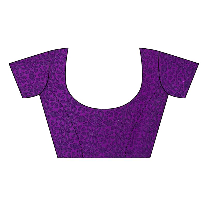 Tarshika Womens Printed Georgette Saree Without Blouse Piece(ROSEMARRY PURPLE_Free Size) - Image 2