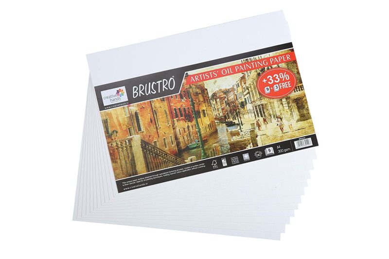 Brustro Artists' Oil Painting Papers  300 GSM A4 (Pack of 9 + 3 Free Sheets) - Image 2