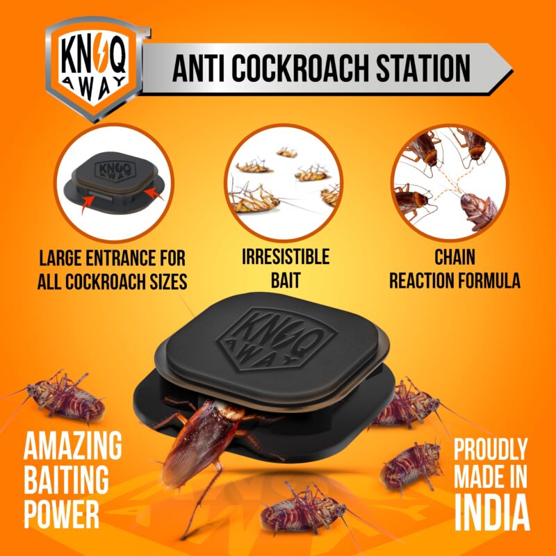 KNOQ AWAY Cockroach Bait, Alternative to Anti Roach Gel, Cockroach Paste, Cockroach Gel, Cockroach Pellet/Powder & Cockroach Spray. Cockroach Repellant for Home,Kitchen, & Hotels (Pack of 6 Baits) - Image 8