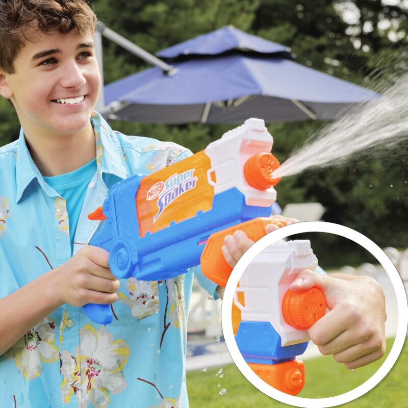Nerf Super Soaker Flip Fill Water Blaster - 4 Spray Styles - Fast Fill - Large 890ml Water Tank - Pichkari for Outdoor Water Games, Branded Toy Pichkari for Kids 6+ - Image 13
